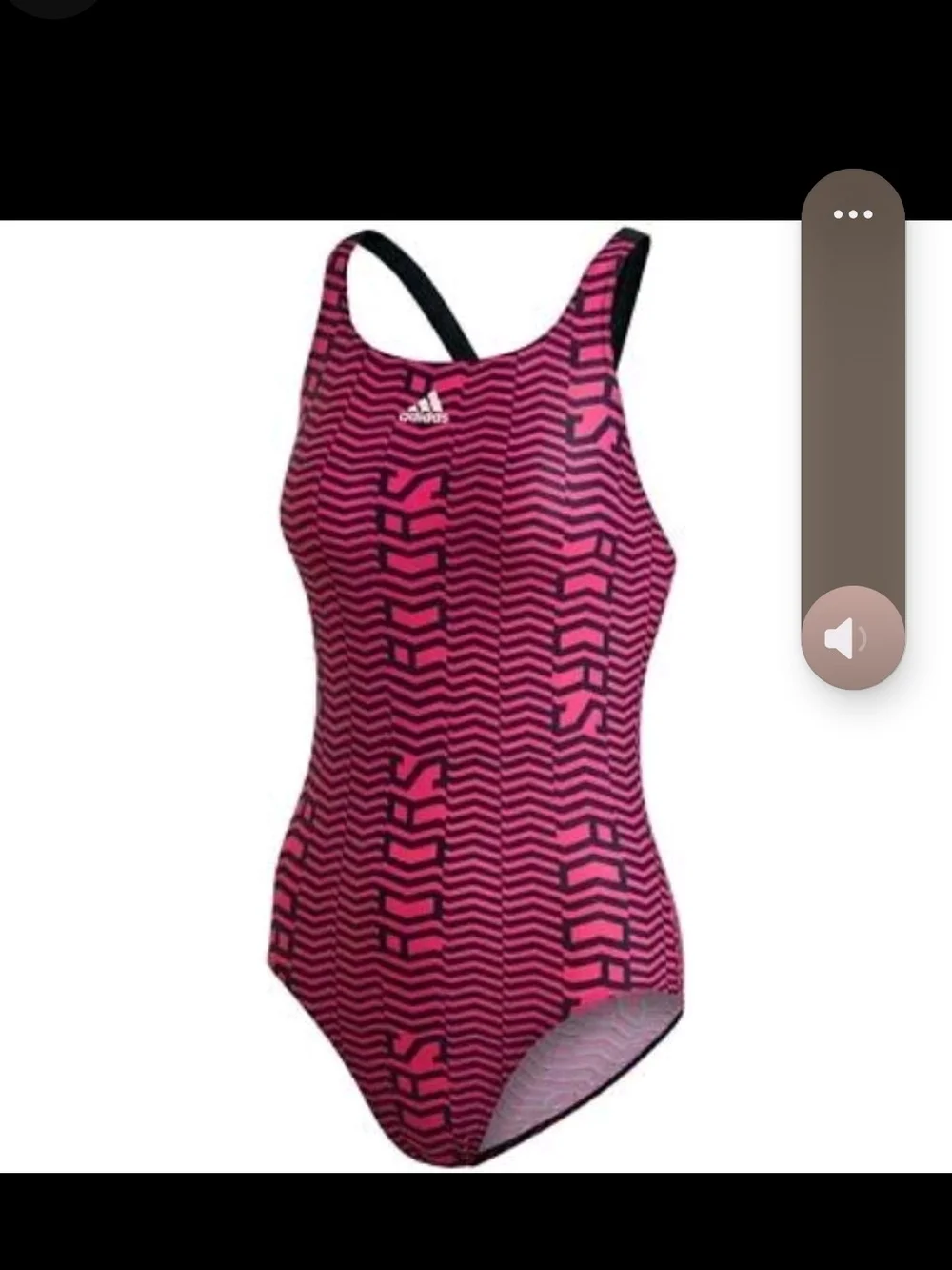 Adidas‎ Youth  Pink & Black Geometric One-Piece Swimsuit